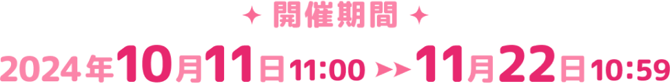 開催期間 2024年10月11日11:00 11月22日10:59